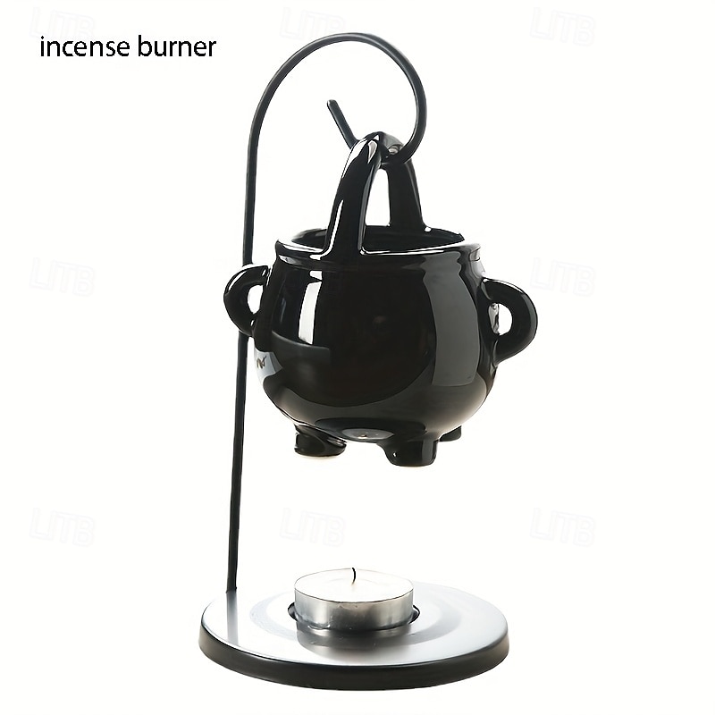1 ensemble de brûleur à huile de chaudron païen suspendu noir - diffuseur d'arômes chauffe-cire avec poignée pour une décoration intérieure enchanteresse, fondants de cire parfumée essentielle de 2025 ? $23.99 –P8