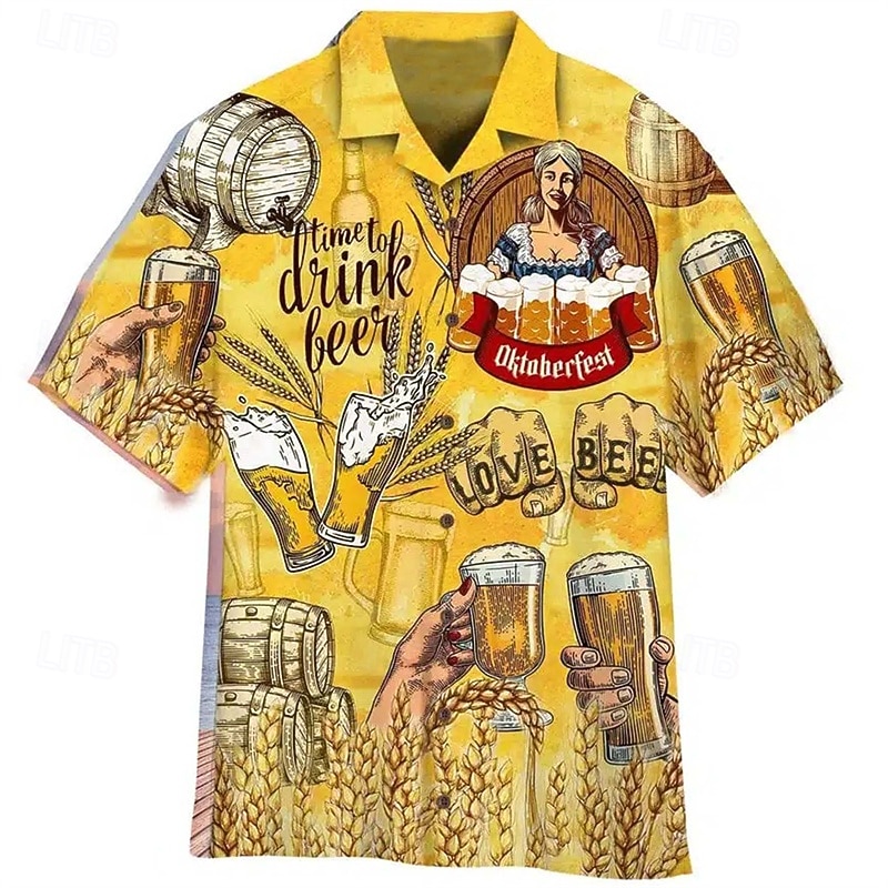 Hawaiian Shirts Aloha Shirt Bavarian Munich German Alpine Graphic for Men's Adults' 3D Print  for Carnival Oktoberfest Beer Beach Vacation Party 2026 - $23.99 –P3