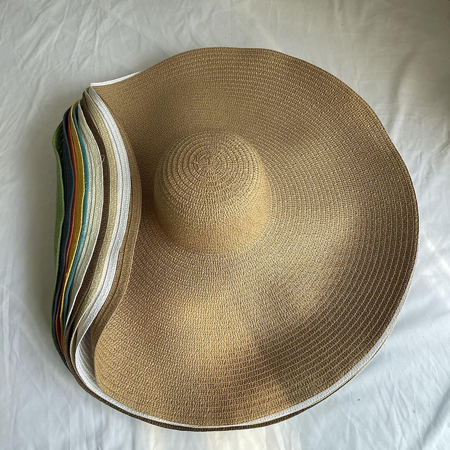 übergroßer Strand-Strohhut Damenmode großer Sonnenhut mit breiter Krempe Sommer-Roll-up-weicher Sonnenhut geeignet für Strandhut faltbar 2025 - $58.99 –P9