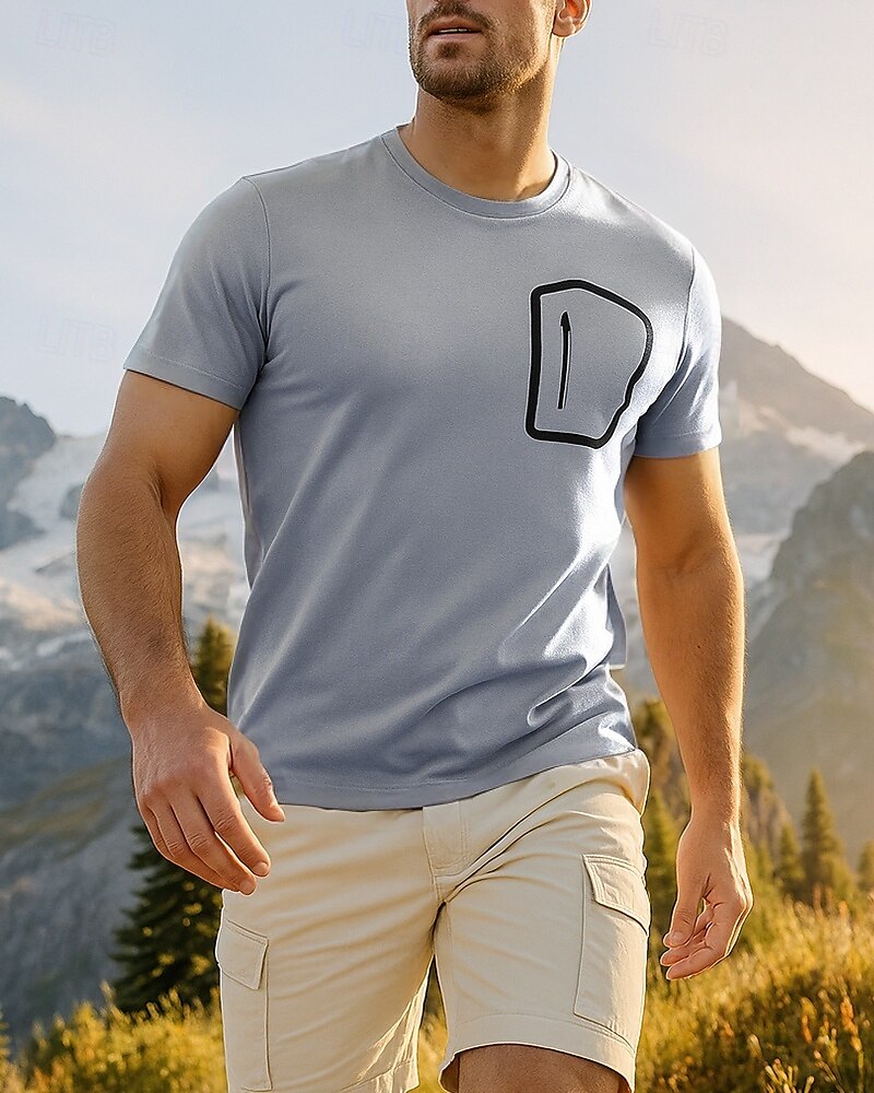 Per uomo Maglietta Camicia da escursionismo cima dell'escursionismo Manica Corta Girocollo Maglietta Top Esterno Traspirante Asciugatura Rapida Leggero Poliestere Blu Albicocca Grigio Tennis Golf del 2025 a $14.79 –P5