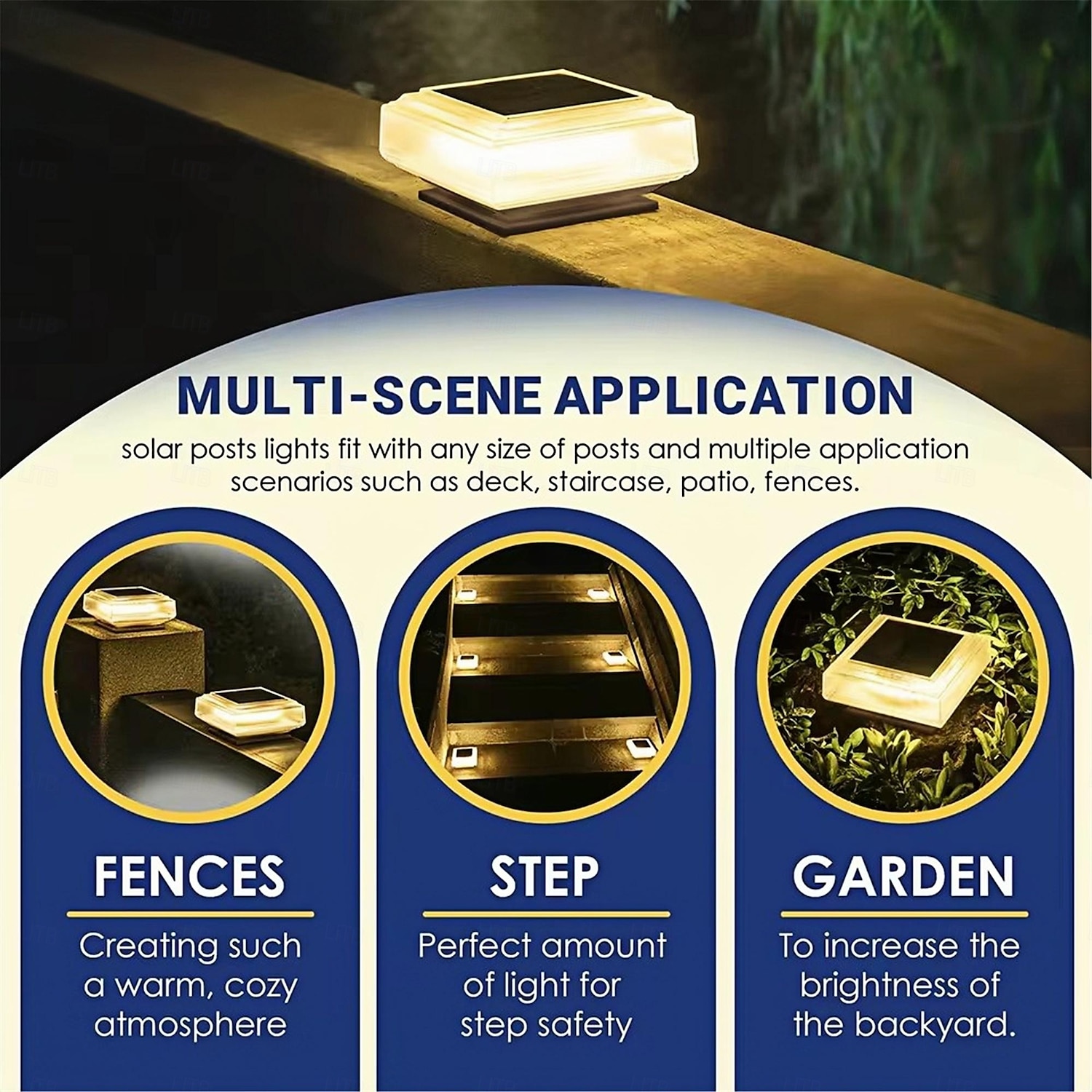 30led Solar Gate Post Lights Transparent Waterproof Lampshade Warm Light Outdoor Square Suitable for Garden Patio Fence Stairs  1PC 2026 - $23.99 –P5