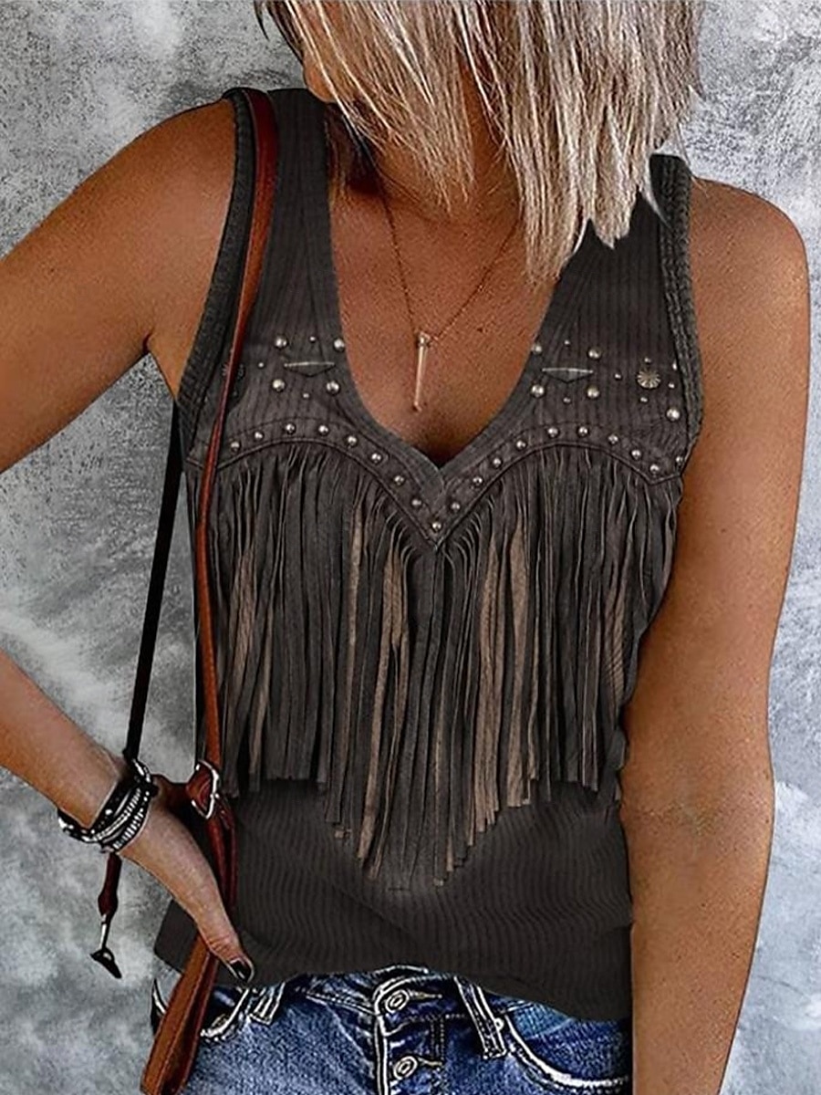 Pentru femei Camisole Tank Top Grafic Boemia Epocă Stilat Fără manșon Fără mâneci În V Crop Tops Zilnic Imprimeu Negru Galben Roșu-aprins Albastru piscină Trifoi Vară Primăvară 2025 - $17.99 –P1