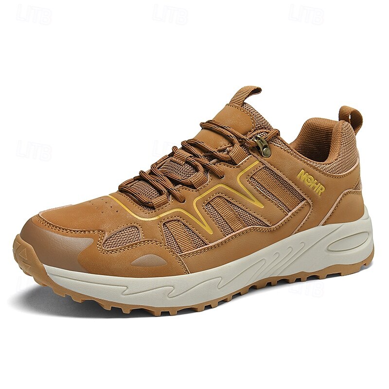 Homme Chaussures Décontractées Chaussures de randonnée Marche Occasionnel Cuir PU Maille Confortable Antidérapant Respirant À lacets Noir Jaune Vert Été Printemps de 2025 ? $42.99 –P1