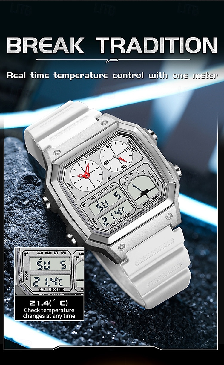 SANDA Men Digital Watch Outdoor Fashion Casual Wristwatch Luminous Stopwatch Alarm Clock Three Time Zones Steel Silicone Gel Watch 2025 - $31.99 –P4