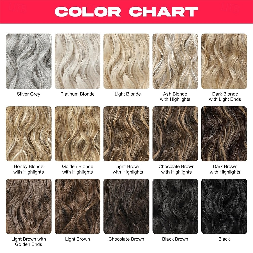 2026年 ヘアエクステンション 14 ショートクリップインヘアエクステンション 4個 合成ビーチウェーブブロンドナチュラルソフトヘアピース女性用 - ハイライト付きダークゴールデンブロンド  コレクション – $28.99 –P5