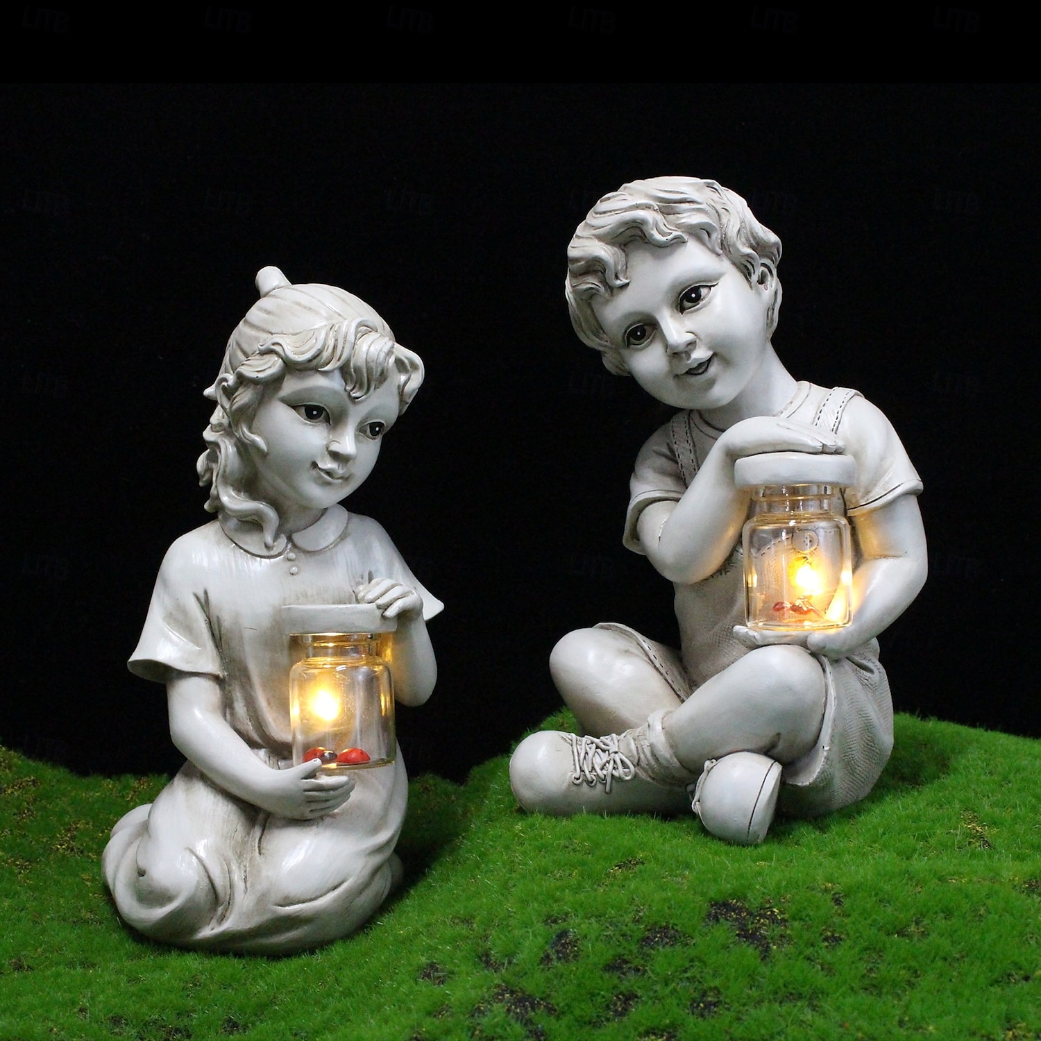 1 шт., водонепроницаемый уличный солнечный светильник для мальчика-муравья, божьей коровки, девочки, сада, двора, газона, дорожки, парка, смоляной статуи, декоративного освещения для ландшафтного 2026 - $22.99 –P5