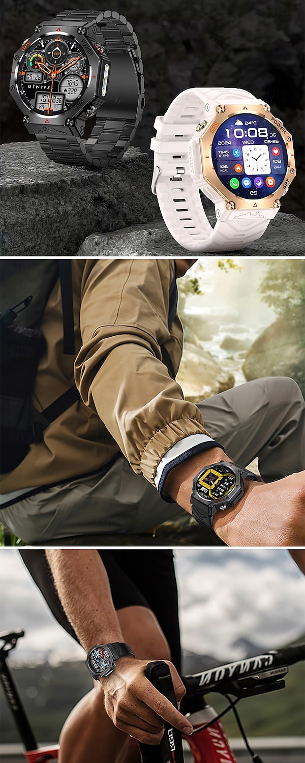 New ChatGPT AI assistant Smart Watch 5ATM Waterproof GPS Built-in Dual-band GNSS Compass Military Sport Smartwatch Men Woman 2025 - $53.99 –P19