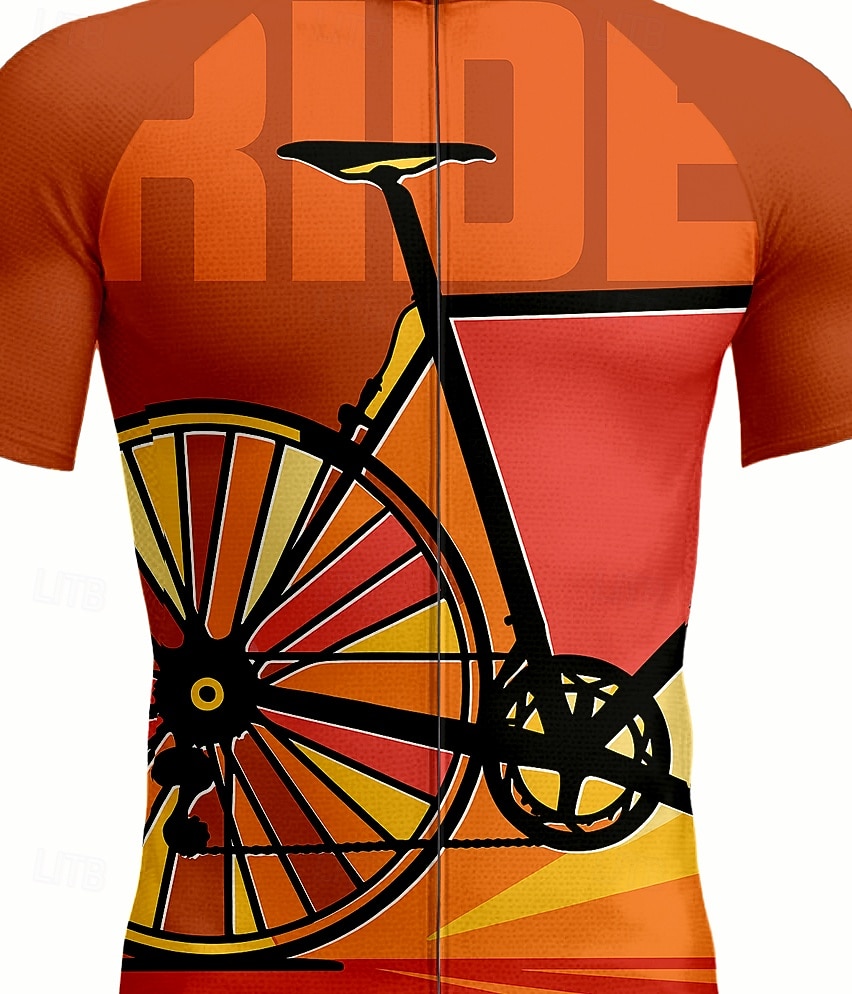 Per uomo Maglia da Ciclismo Grafico Geometrico Lettere & Numeri Manica Corta Bicicletta Maglia Top con 3 tasche posteriori Resistente ai Raggi UV Asciugatura Rapida Cerniera Frontale Strisce del 2025 a $30.99 –P3
