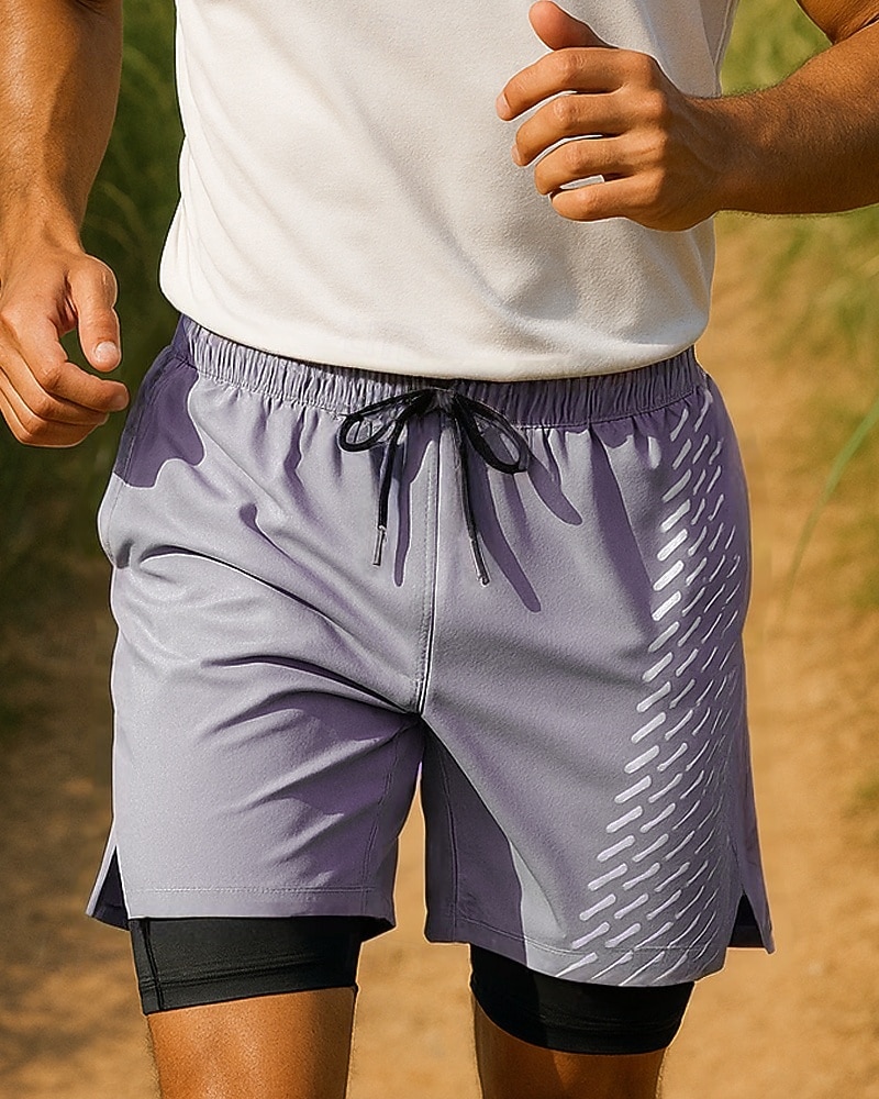 Men's Running Shorts Pocket 2 in 1 Shorts Casual Sports & Outdoor Summer Quick Dry Lightweight Elastic Breathable Tennis Golf Running Regular Fit Sportswear Activewear Blue Black Ocean Blue 2026 - $22.99 –P5