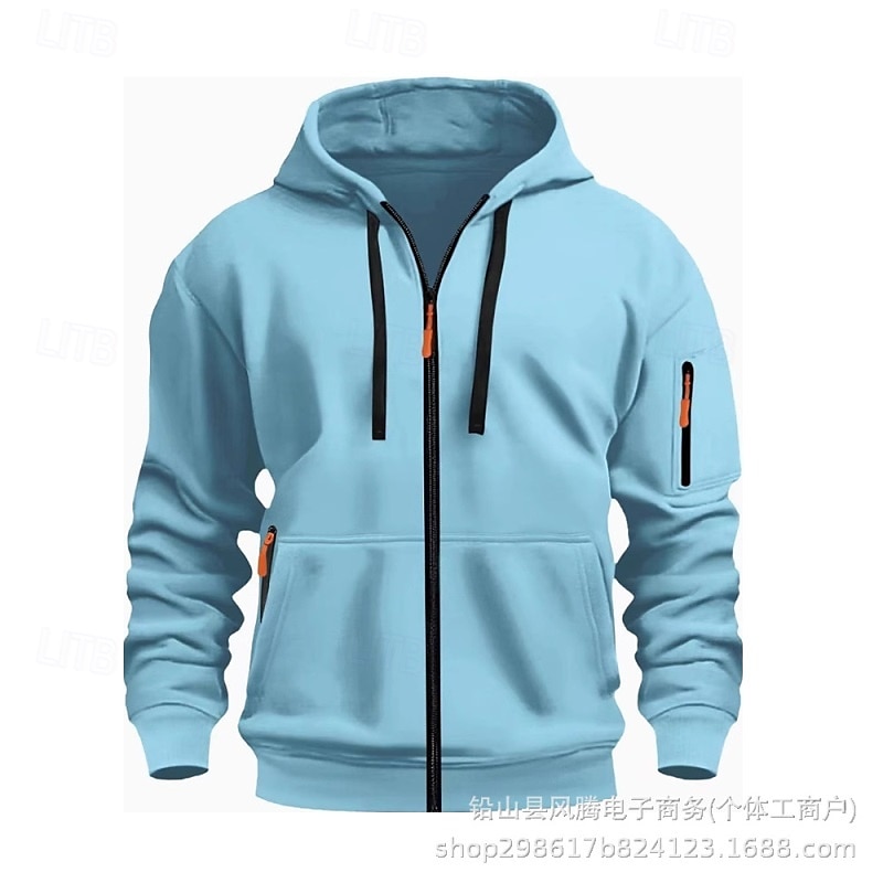 Herren Kapuzensweatshirt Schwarz Weiß Wein Armeegrün Rote Mit Kapuze Einfach Reißverschluss Farbblock Sport & Outdoor Lässig Täglich Polyester Cool Lässig sportlich Frühling & Herbst Bekleidung 2025 - $23.99 –P14