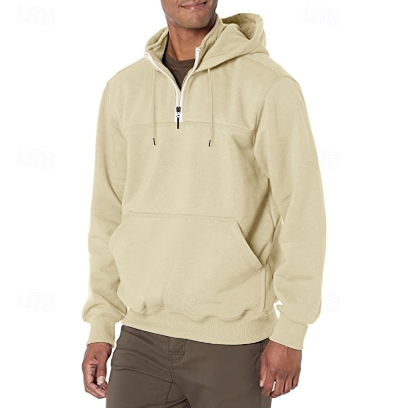 Bărbați Hanorac cu Glugă Hanorac cu fermoar Negru Roșu Vin Bleumarin Albastru piscină Verde Închis Capișon Simplu Inchide fermuarul Buzunar frontal Quarter Zip Sporturi & Exterior Casual Zilnic Șic 2025 - $27.49 –P5