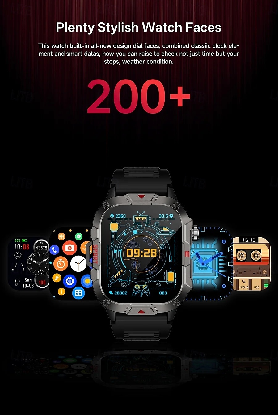 Relógios inteligentes esportivos c40pro com tela ultra grande, assistente de voz e controle de música, relógio inteligente com mostrador personalizado, relógios de pulso de 2025 por $28.99 –P7