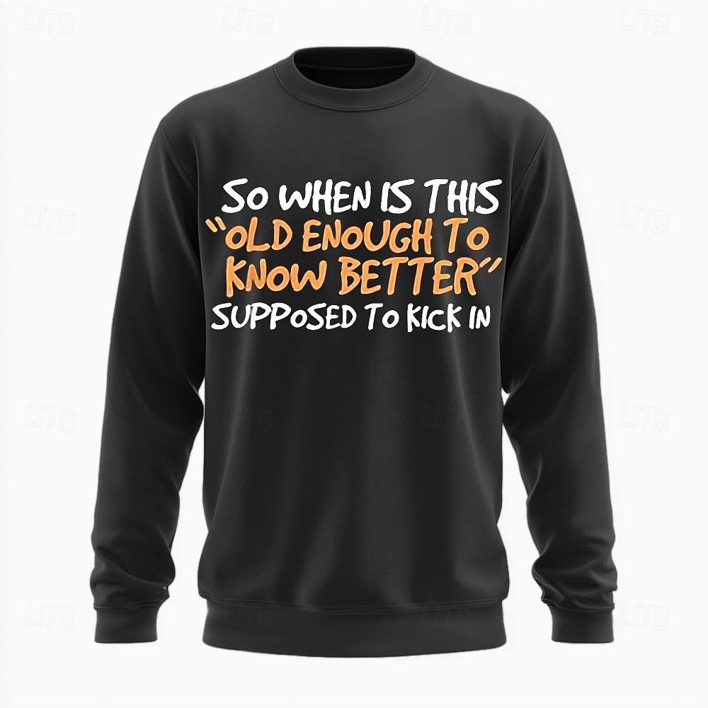 Men's Text Funny Slang Sweatshirt Sweatshirt Hooded Sweatshirt Crew Neck Fashion 3D Print Black Red Crewneck 3D Graphic All Seasons Designer 2025 - $26.99 –P1