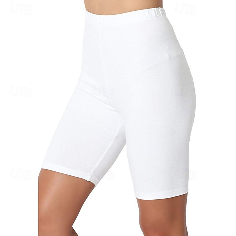 Dam Shorts Damasker Streetwear Ledigt Knelängd Hög midja Slät Elastisk midja Mateial som andas Elastisk Semester Gata Dagliga kläder Vin Svart Vit Rosa Sommar Normal 2025 - $11.99 –P1