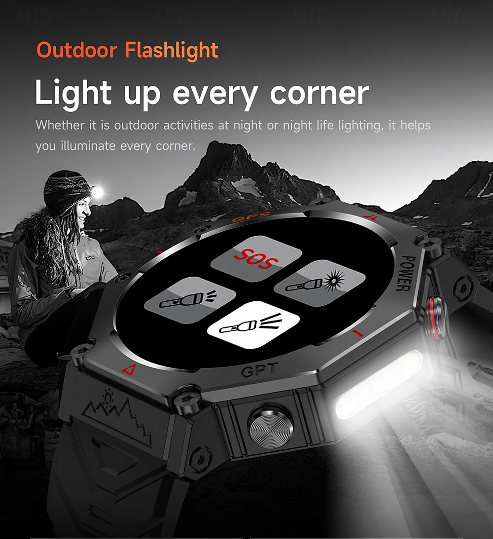 New ChatGPT AI assistant Smart Watch 5ATM Waterproof GPS Built-in Dual-band GNSS Compass Military Sport Smartwatch Men Woman 2025 - $53.99 –P9
