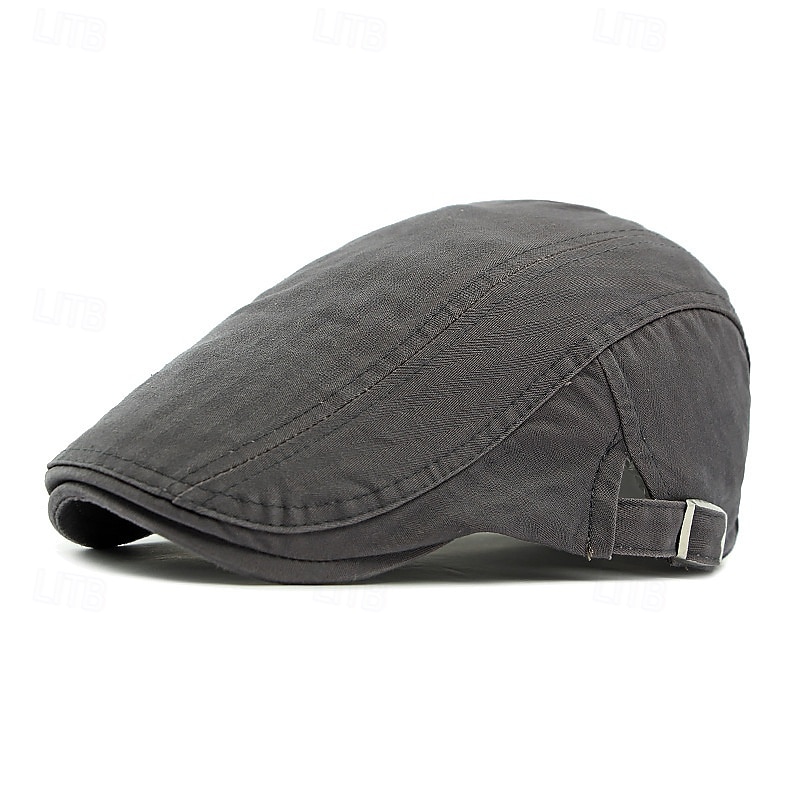 Men's Flat Cap Ascot Hat Newsboy Hat Black Navy Blue 100% Cotton Fashion Casual Street Daily Plain Adjustable Sunscreen Breathable 2025 - $8.99 –P3