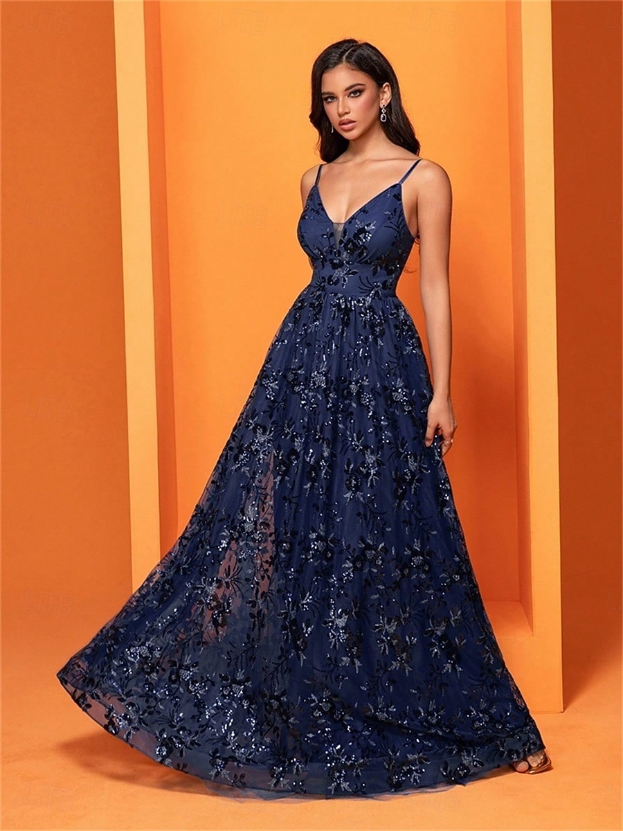 Šaty ve tvaru A pro Quinceanera Elegantní Šaty Formální Svatební Dlouhé bez rukávů V Výstřih Polyester Bez zad s plizé 2025 - $119.99 –P2