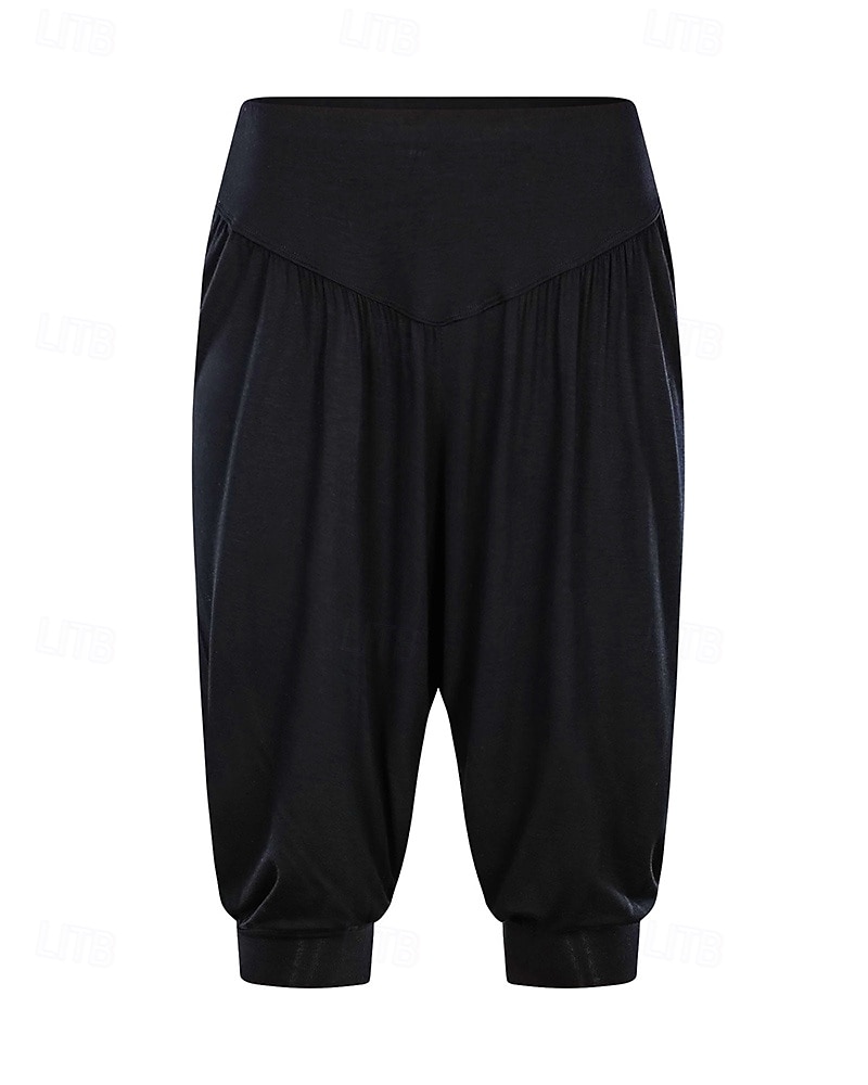 Dámské Kalhoty na jógu Harémové kalhoty Bombarďáky Lehká váha Vysoký pas Tělocvična Pilates Zumba Spodní část oděvu Pevná barva Černá Bílá Burgundská fialová Hlavní město Podzim Sportovní Sportovn 2026 - $13.99 –P2