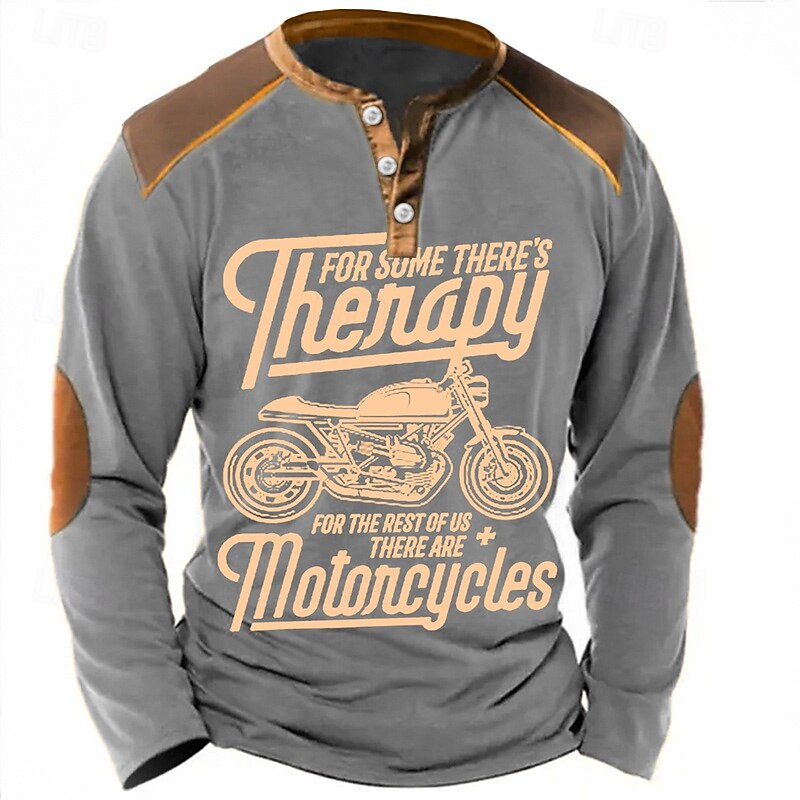 Per uomo Alfabetico Stampe astratte Camicia Henley Magliette grafiche Camicia d'epoca Manica lunga Di tendenza Essenziale Informale Esterno Giornaliero Per uscire Primavera estate Blu Marrone Verde del 2025 a $22.99 –P3
