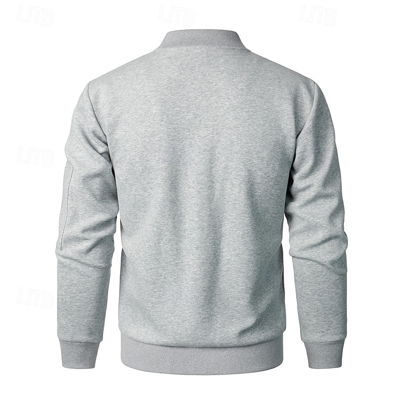 Herren Leichte Jacke Freizeitjacke Urlaub Täglich Tasche Frühling Herbst Einfach Mode Klassisch Stehkragen Regulär Schwarz Blau Grau Jacken 2026 - $36.99 –P4