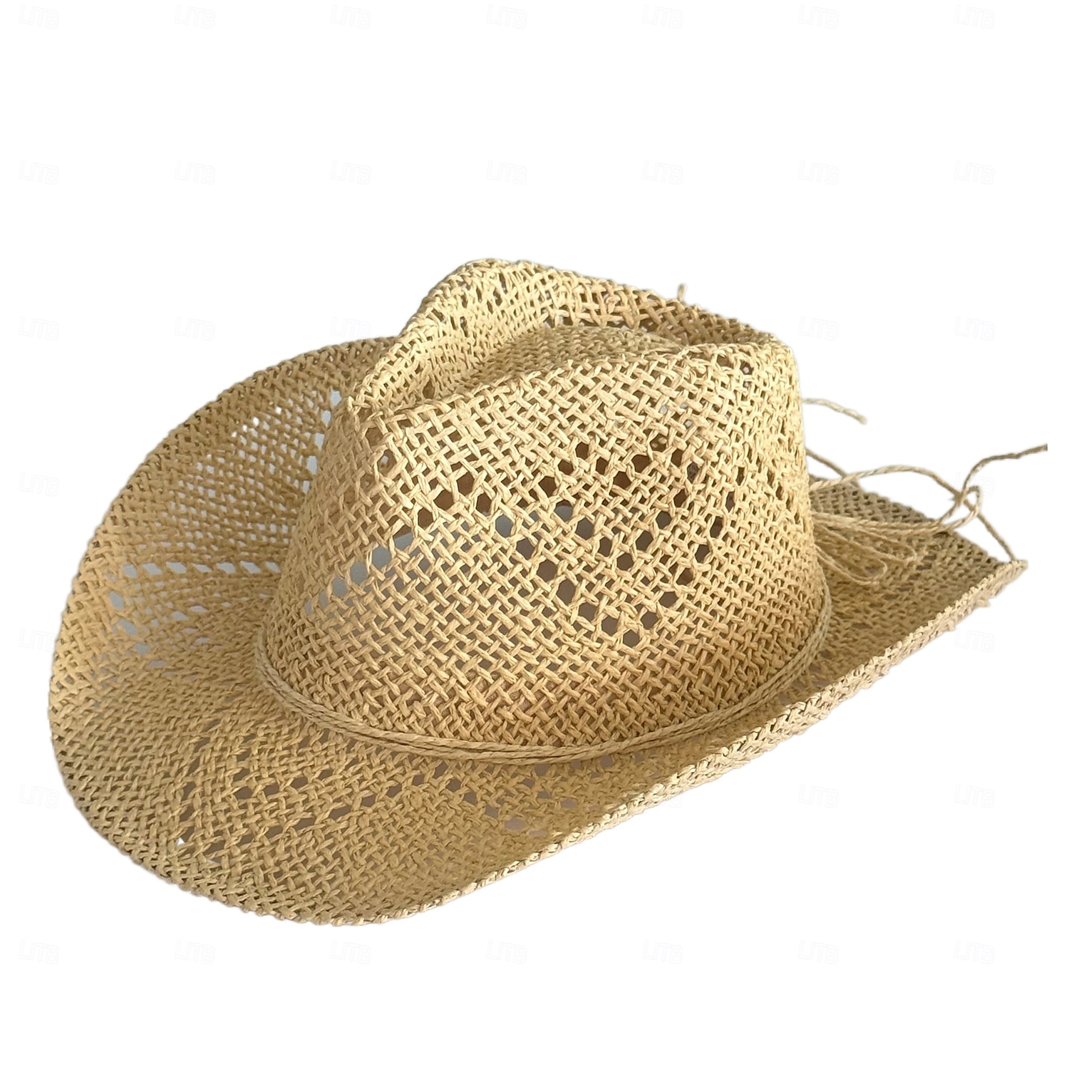 1 stk. elegant damehatt med strå og bred brem, lett og pustende sommerhatt for strandaktiviteter, uformell &formelle arrangementer, tilbehør til arrangementer 2025 - $44.99 –P2