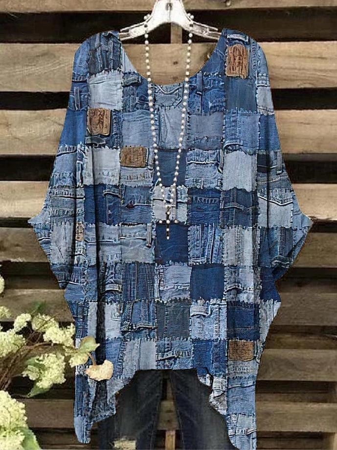 Női Boho ing Grafika Mértani Elegáns Csehország Szüret Rövid ujjú Denevérujj Terített nyak Normál felsők Napi Szabadság Strandruházat Nyomtatott Farmer kék Világosbarna Medence Narancssárga Szivárvány 2025 - $22.99 –P2