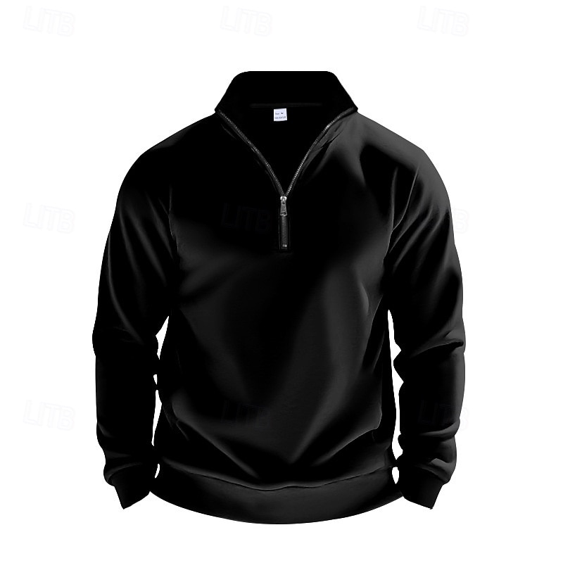 Men's Sweatshirt Quarter Zip Sweatshirt Apricot Black White Wine Red Half Zip Plain Sports & Outdoor Daily Holiday Polyester Streetwear Basic Casual Summer Spring Clothing Apparel Hoodies Sweatshirts  2026 - $28.99 –P14
