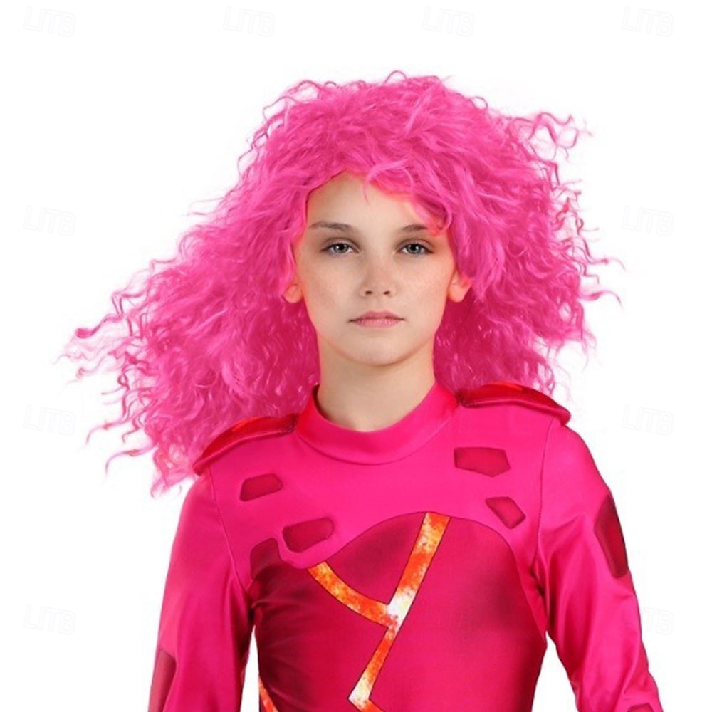 Cosplay-peruker Rosa Lockigt Syntetiskt hår Lång peruker Flickor peruker För fest 2026 - $25.99 –P1