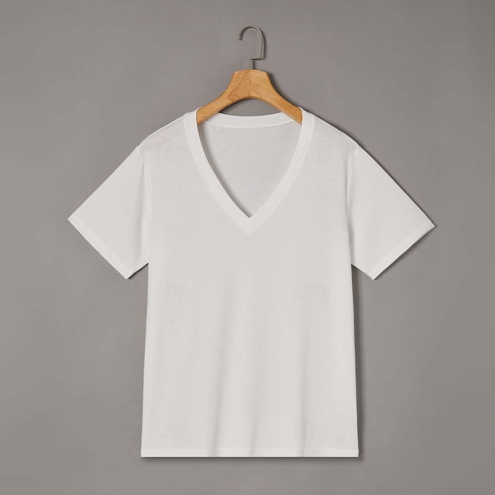 Pánské Tričko Tričko Top Krátké rukávy Do V Léto Bez vzoru Designové Základní Moderní soudobé Klasický styl Dovolená ulice Jdeme ven Černá Bílá Červená Top tričko pro muže 2025 - $12.99 –P12