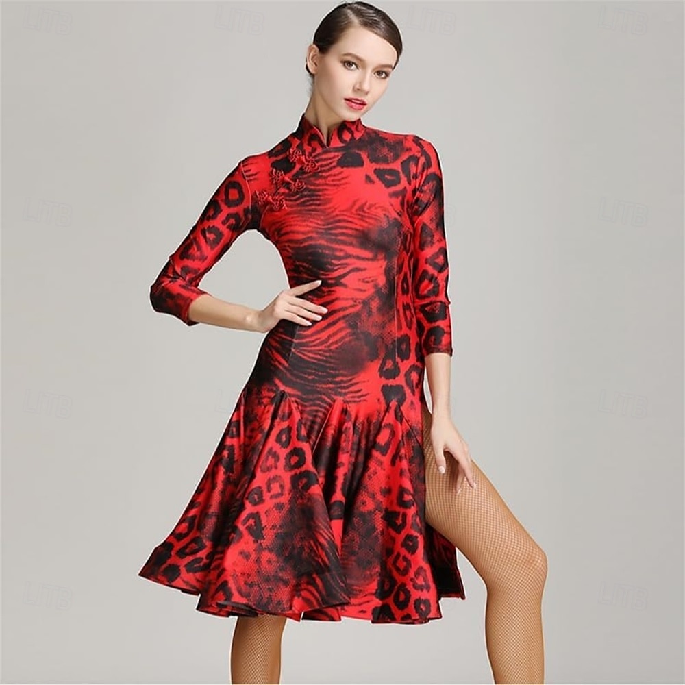 Rochie de dans de sală pentru femei, rochie latină modernă de vals și tango, costum de dans profesional pentru performanță 2025 - $126.99 –P2