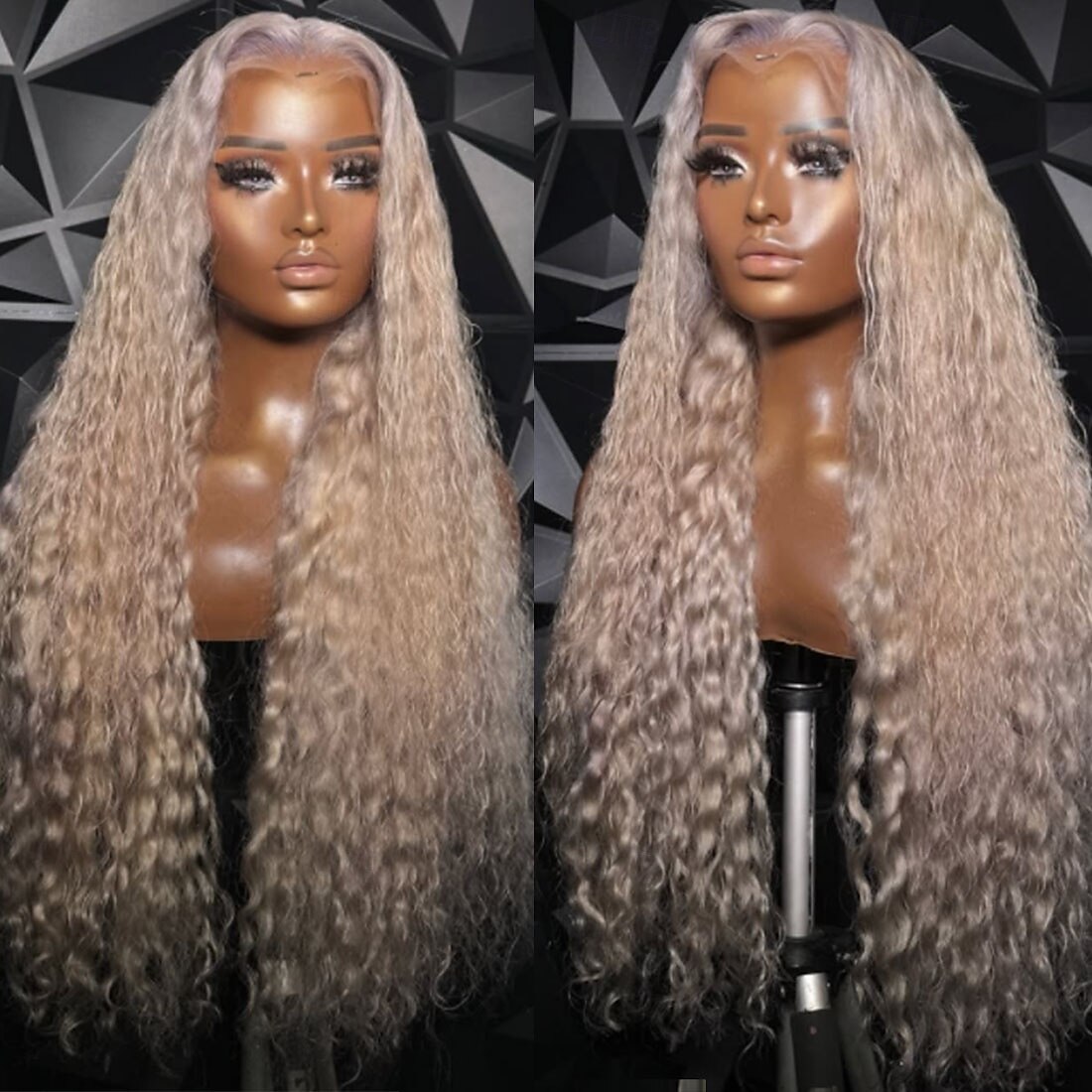 100% cabelo humano remy virgem 5x5 fechamento perucas sem cola 13x4 peruca de cabelo humano frontal de renda peruca loira acinzentada cacheada com cabelo de bebê linha capilar natural pré-arrancada de 2025 por $340.59 –P1