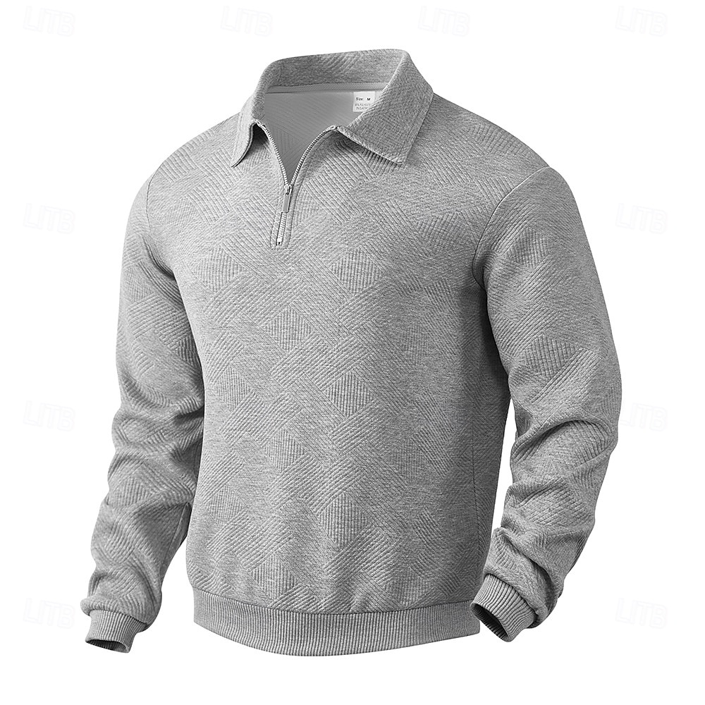 Herr Tröja Kvartströja med dragkedja Marinblå Kaki Grå Polokrage Geometrisk Sport & Utomhus Ledigt Dagligen Streetwear Ledigt Träning Vår Höst Kläder Pull Tröjor 2026 - $28.99 –P5