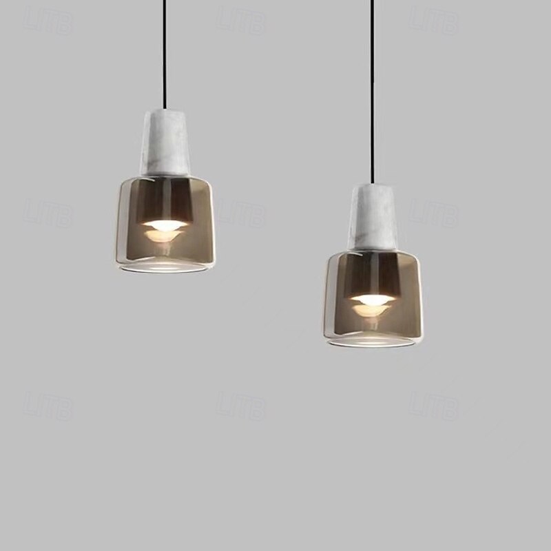 ModernChandelier, Nordic Minimalist Style Pendant Lamp, Marble Glass Material Gray Yellow Bottle Shape Chandelier, Lighting Fixtures for Bedside Study Bar 2025 - $180.99 –P1