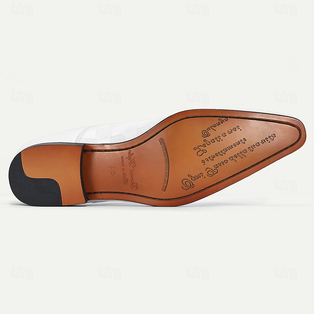 Witte premium runderleren veterschoenen voor heren met elegant design – formeel schoeisel voor zakelijke bijeenkomsten, kantoorkleding en speciale gelegenheden 2026 - $109.99 –P6