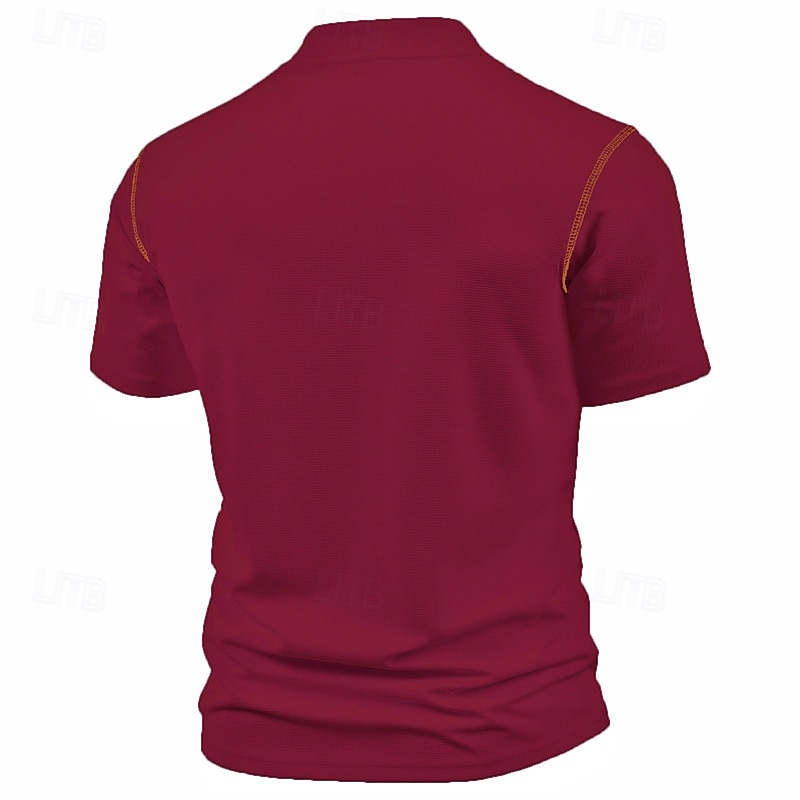 Per uomo Maglietta Maglia Henley Camicia a Maniche Corte Manica Corta Henley Estate Blocco di colori Moda Designer Essenziale Patchwork Tasca Vacanza Streetwear Uscire Vinaccia Nero Bianco Maglietta del 2025 a $15.99 –P17