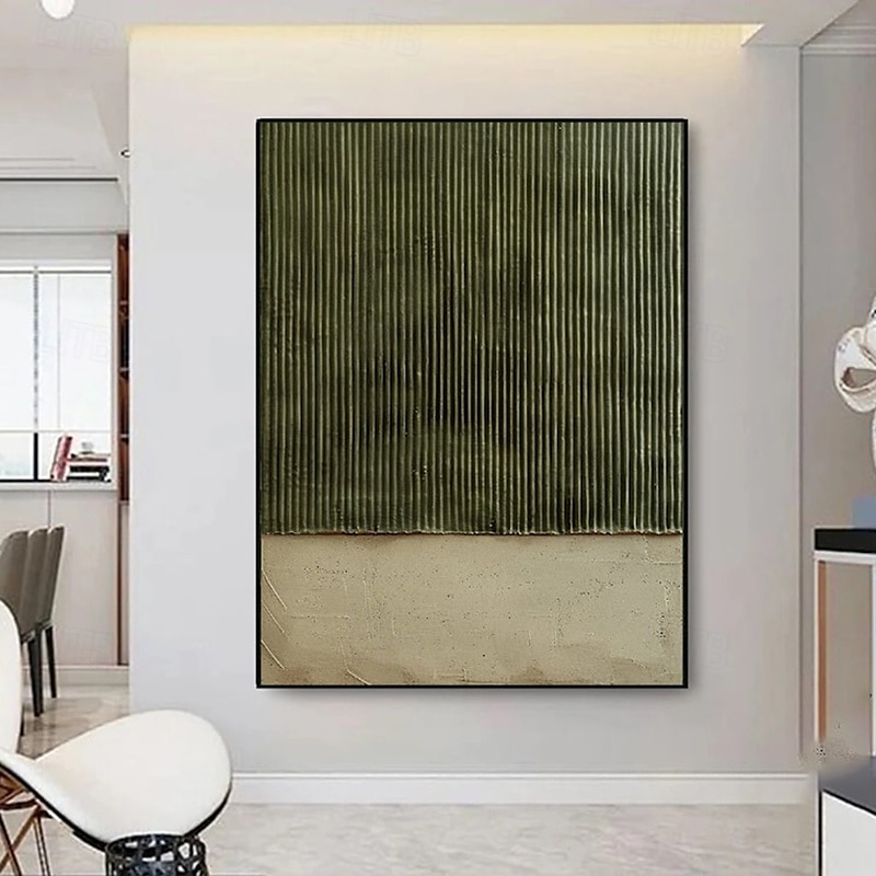 Handmade Oil Painting Canvas Wall Art Decoration Wabi-Sabi Style Retro Green Texture Abstract for Home Decor Stretched Frame Hanging Painting/Rolled Frameless Unstretched Painting 2025 - $83.99 –P4