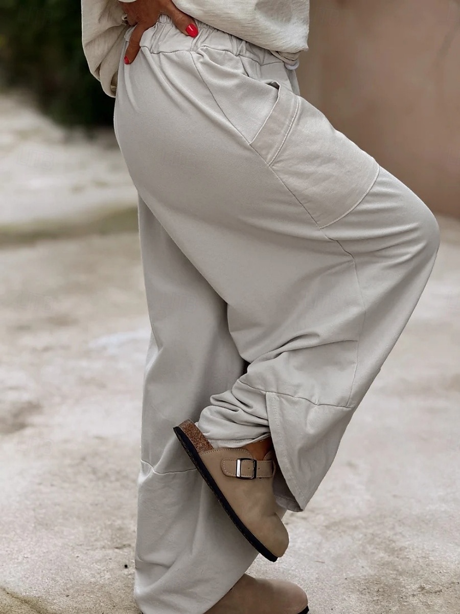 Per donna Chinos Vacanza Moda Streetwear Lunghezza intera Vita Alta Semplice Tasca Fascia Elastica Comodo Morbido Confortevole Micro-elastico All'aperto Streetwear Giallo Rosa Grigio Estate Primavera del 2025 a $26.99 –P9