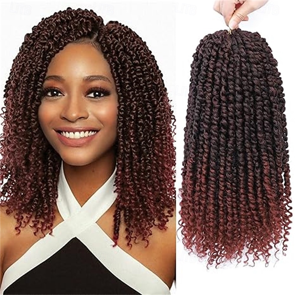 Pre-Twisted Passion Twist Hair 8 Packs 112 Strands Pre Looped Passion Twist Braiding Hair for Women Short Passion Twists Crochet Hair Synthetic Hair Extensions 2025 - $47.99 –P8