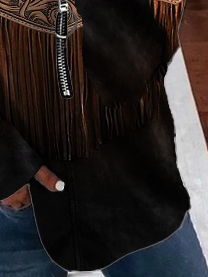 Dame Boho skjorte Bluse Batikkfarget Trykt mønster Daglig Stilfull Langermet Crew-hals Vanlige topper Daglig Ut på byen Trykt mønster Quarter Zip Lysebrun Blå Himmelblå Brun Vår Høst 2025 - $19.49 –P3