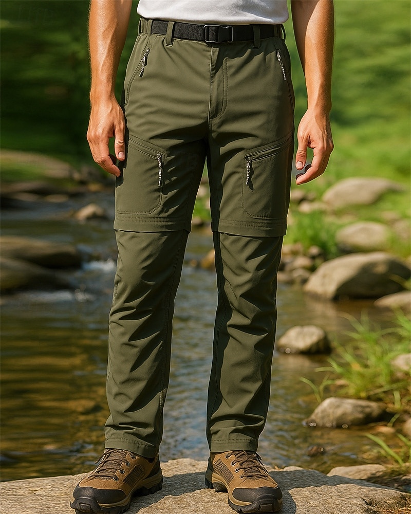 Herren Wanderhosen Frühling Herbst Außen Normale Passform Wasserdicht Schnelltrocknend Leicht Atmungsaktiv Hosen Kordelzug Tasche Elastischer Bund Schwarz Armeegrün Camping / Wandern Golfspiel Laufen 2026 - $31.99 –P1