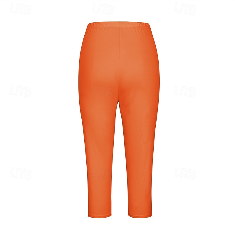 Mulheres Calças Capri Leggings Moda Casual Comprimento da panturrilha Cintura Média Tecido Cintura elástica Confortável Respirabilidade Com Stretch Férias Rua Roupa Diária Amarelo Claro Vinho de 2025 por $15.99 –P20