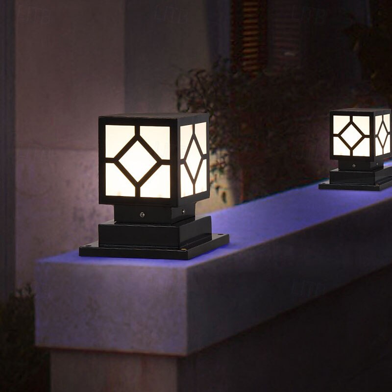 Lámpara de poste para exteriores, moderna lámpara de columna para entrada de patio, carcasa de metal, 110-240 V, 5 W 2025 - $160.99 –P11