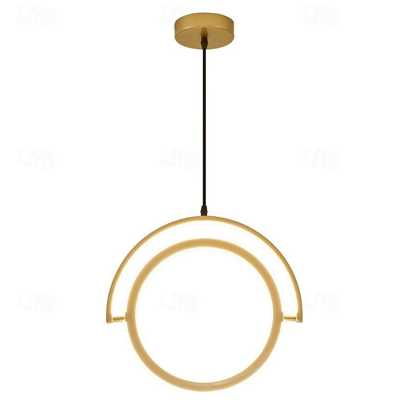 gyűrűs medállámpa arany kivitelben, modern LED éjjeli lámpa, fém függesztékek, amelyek kompatibilisek hálószobával, étkezővel, konyhaszigettel, csillárlámpa stabilizálással 2025 - $192.99 –P6
