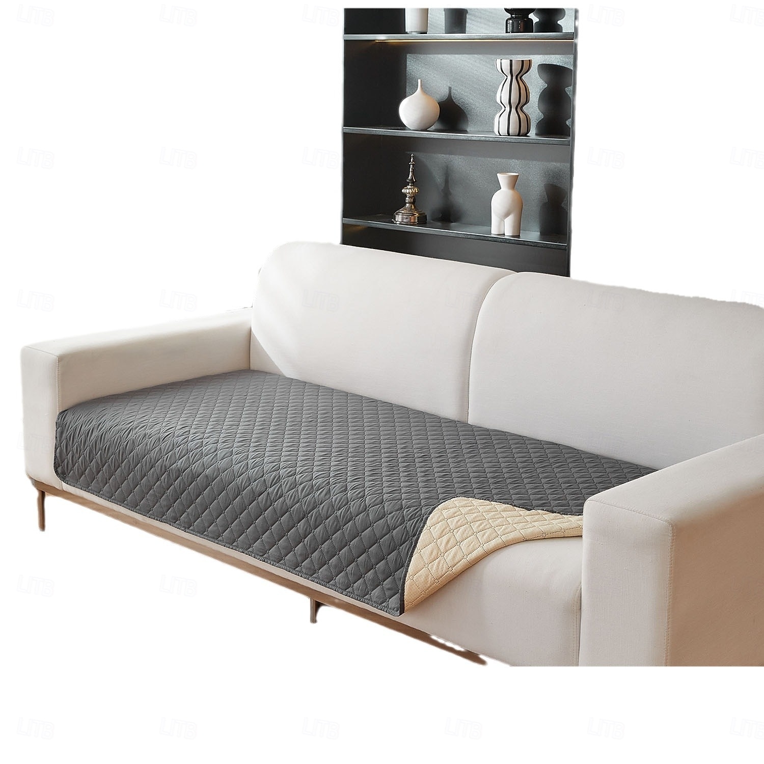 Housse de canapé antidérapante 1 pièce - tissu polyester matelassé classique, pour canapés 1 à 4 places, parfaite pour le salon, le bureau, la chambre ou l'extérieur (accoudoirs &dossier non inclus), de 2025 ? $10.49 –P5