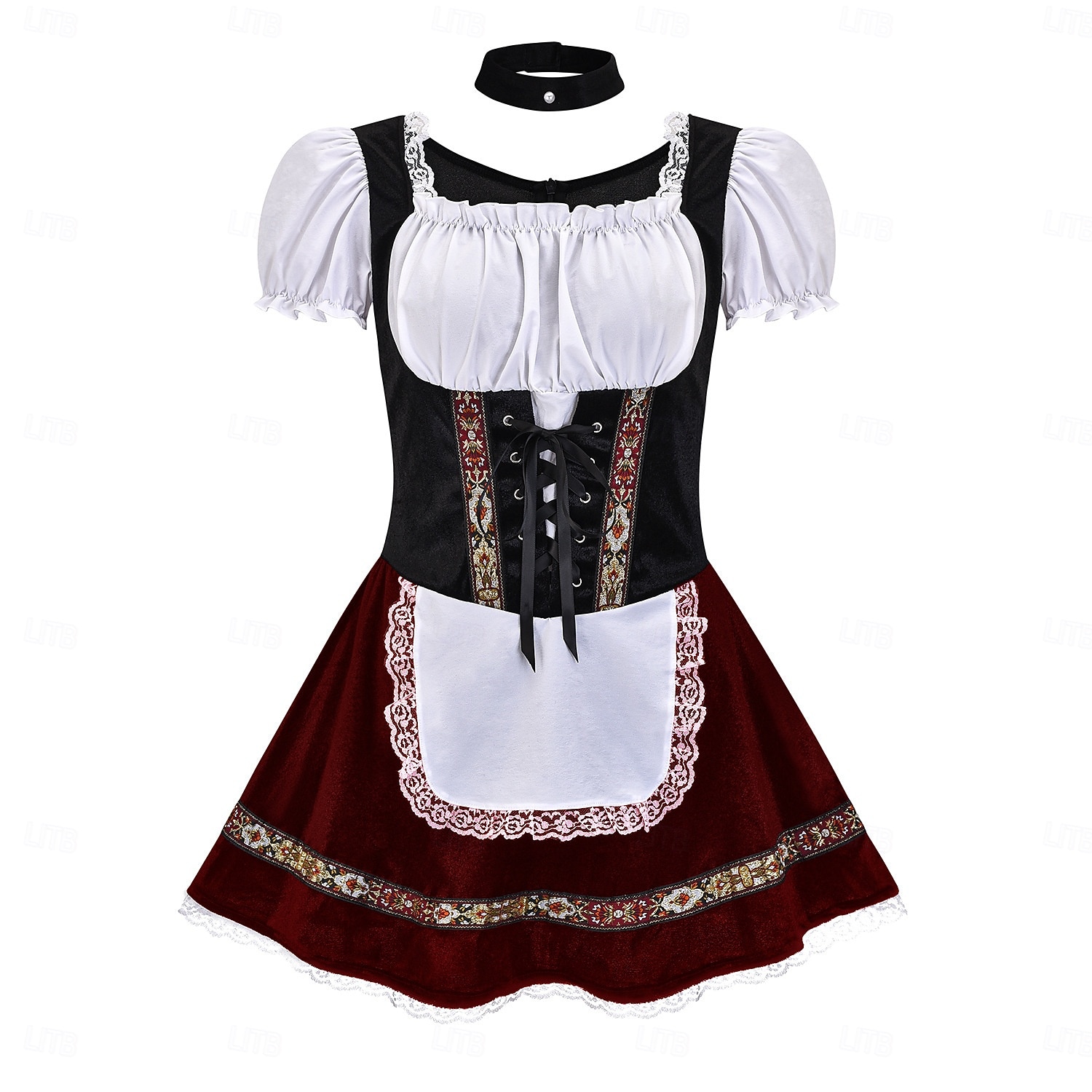 Oktoberfest Mini Sukienka Dirndl Pokojówka Seksowny bawarski Alpejski Łąki Damskie Impreza Festiwal Piwa Tkanina w stylu tradycyjnym (30 cm) 2026 - $37.99 –P10