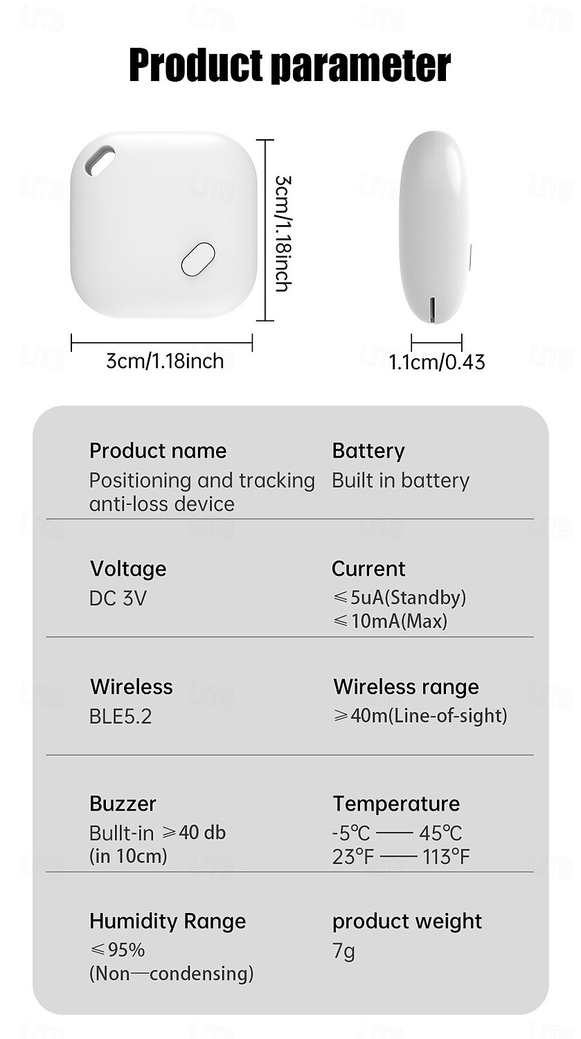 Smart GPS Tracker Item Locator Works with Find My APP Anti Lose Device Alarm Tag Kids Pet Luggage Key Finder 2025 - $12.99 –P10