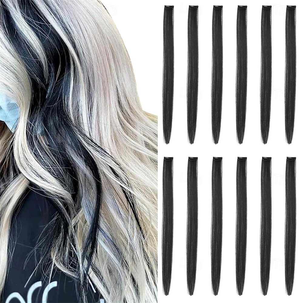 Barevné prodlužování vlasů clip-in 12 kusů blond 2025 - $18.49 –P4