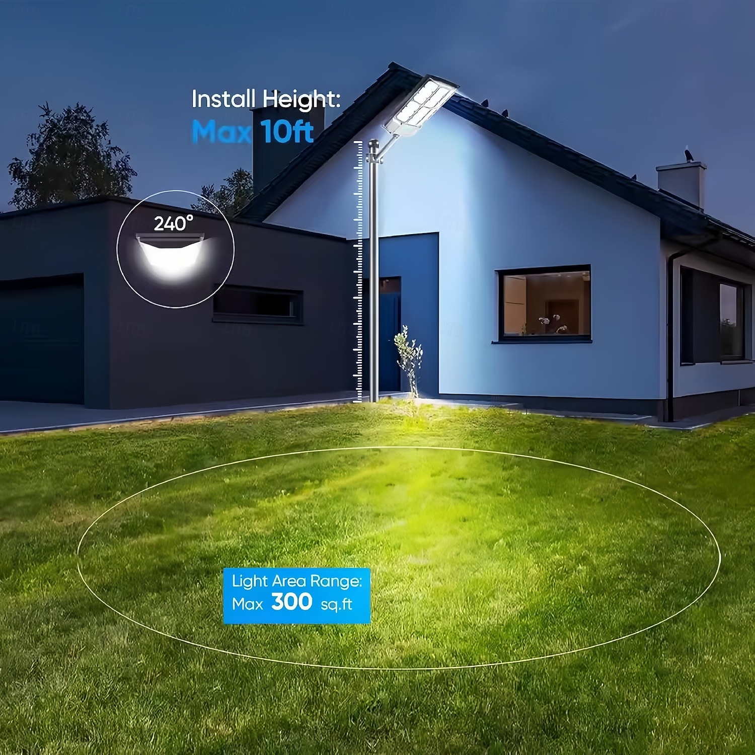 Solar Street Lights Outdoor Waterproof  LED Parking Lot Light Motion Sensor Dusk to Dawn Remote Control  1PC 2025 - $27.99 –P5