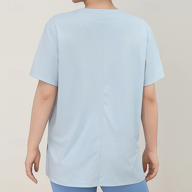 Mujer Camisetas deportivas parte superior de pilates Top deportivo Agradable para la piel Secado rápido Suavidad Corte Ancho Manga Corta Deportes Color sólido Camiseta por Gimnasio Pilates Zumba 2026 - $16.49 –P7