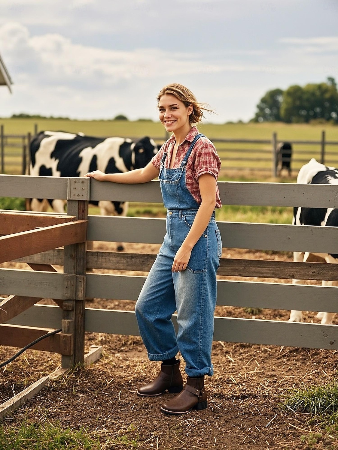 bottines pour femmes avec fermeture éclair latérale et détail de sangle, similicuir, chaussures de travail de style occidental pour les tâches agricoles en plein air, la fête des récoltes et le port quotidien de 2025 ? $42.99 –P5
